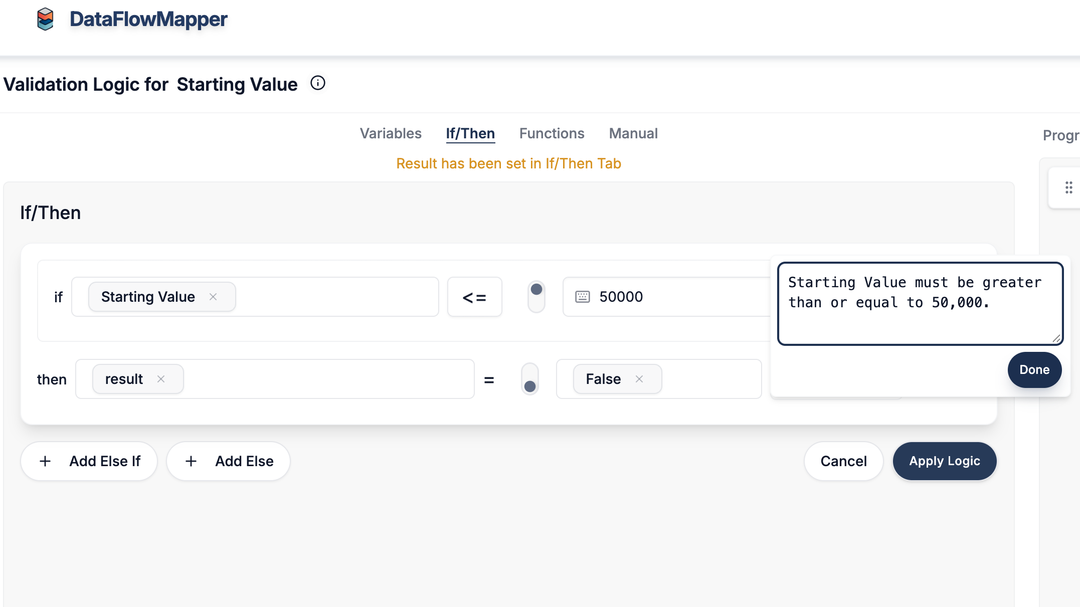 Define Validation Logic