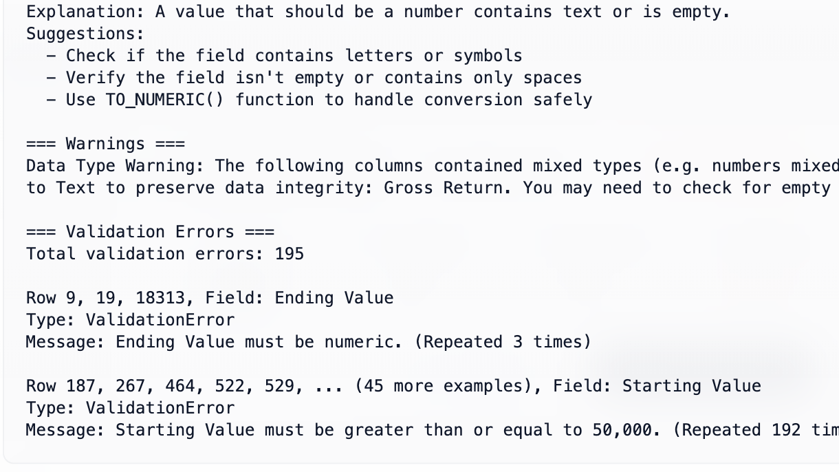 Real-Time Validation Checks