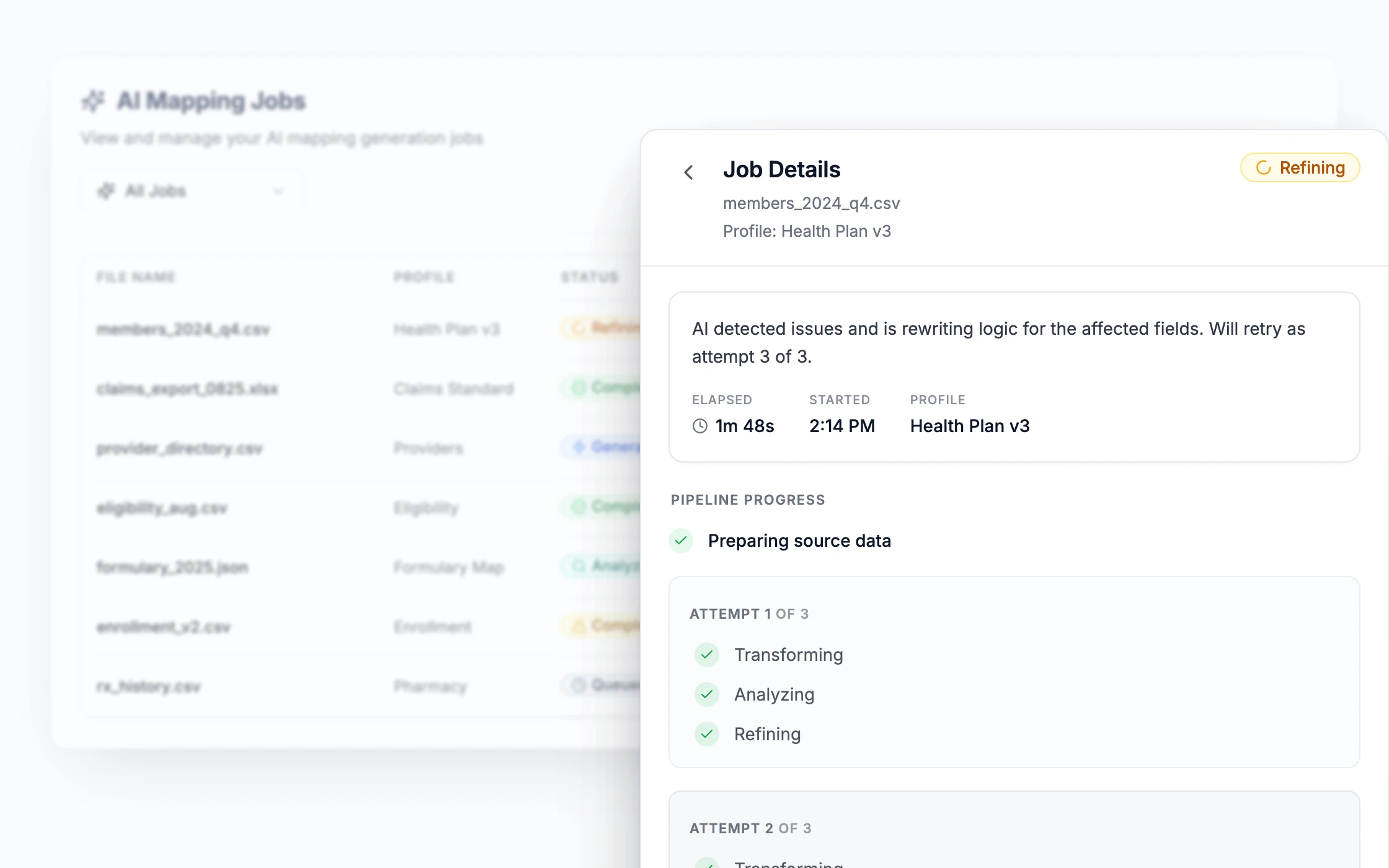DataFlowMapper autonomous pipeline running
