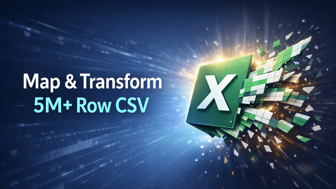 How to Map & Transform 5M+ Row CSV Files When Excel Crashes
