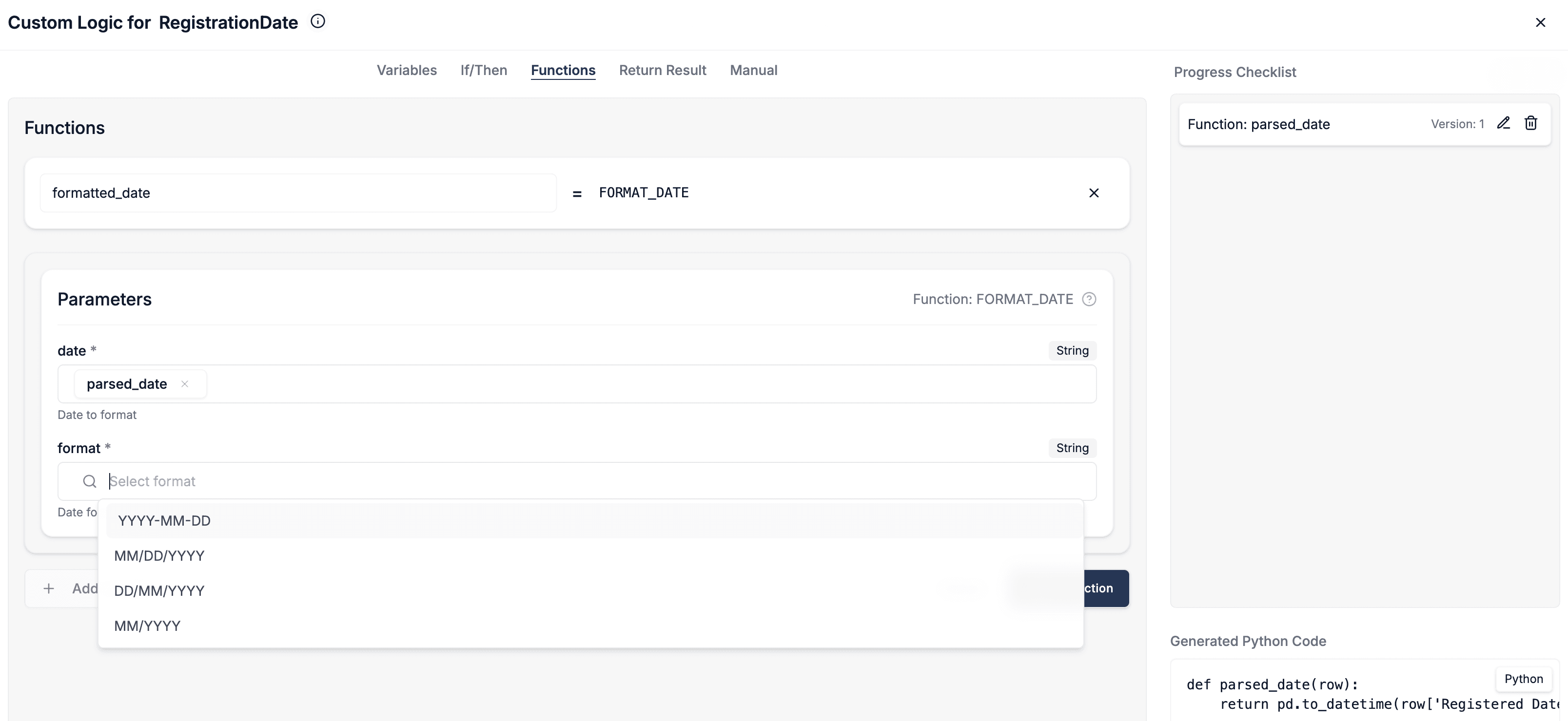 DataFlowMapper UI for correcting data type errors