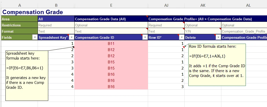 Excel formula for Workday spreadsheet key