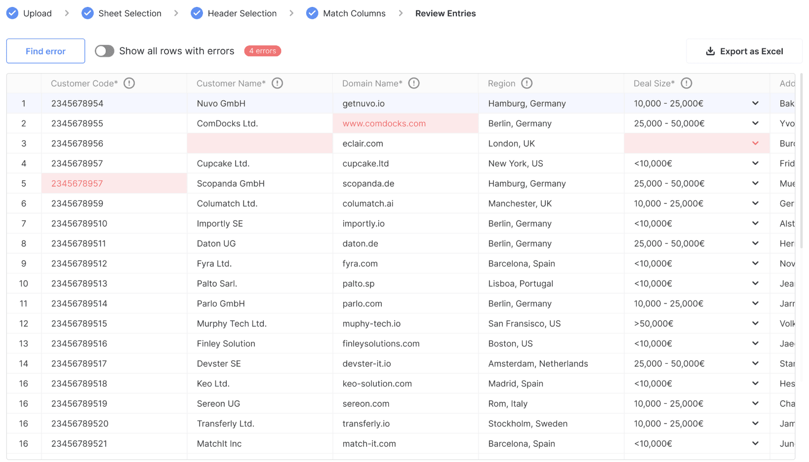 Ingestro embedded importer with multi-step mapping and review