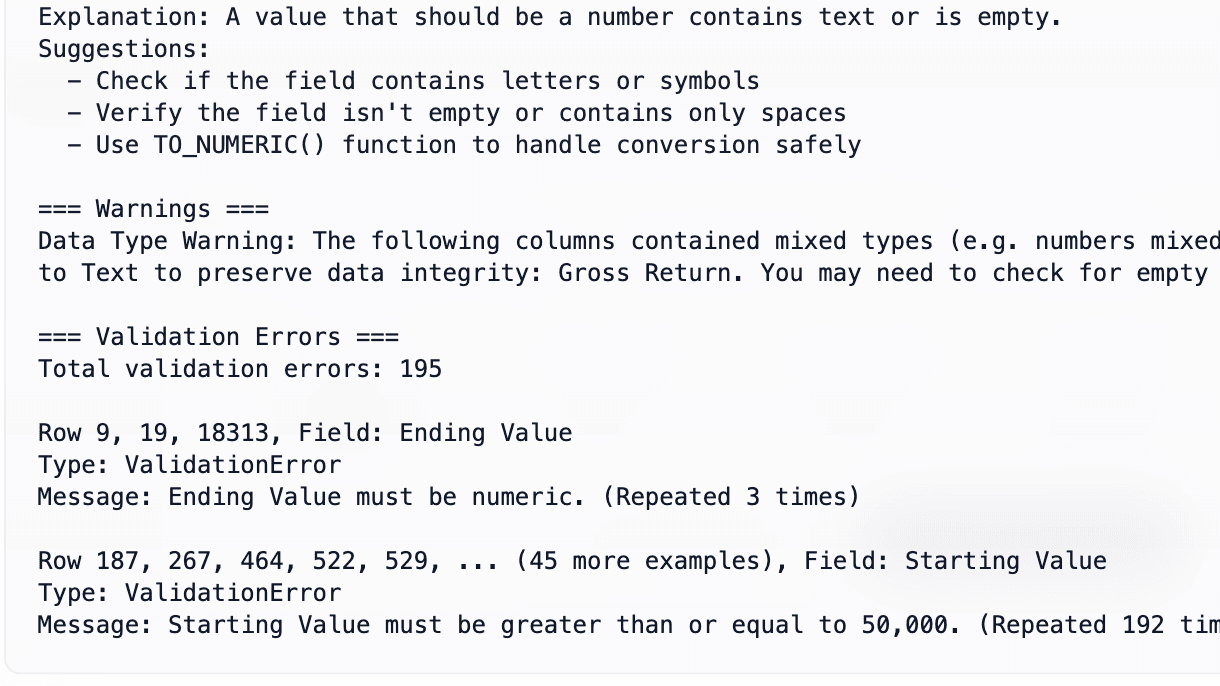 Real-Time Validation Checks