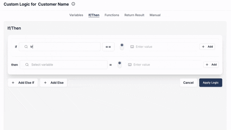 DataFlowMapper's logic builder configuring conditional lookups for reference data