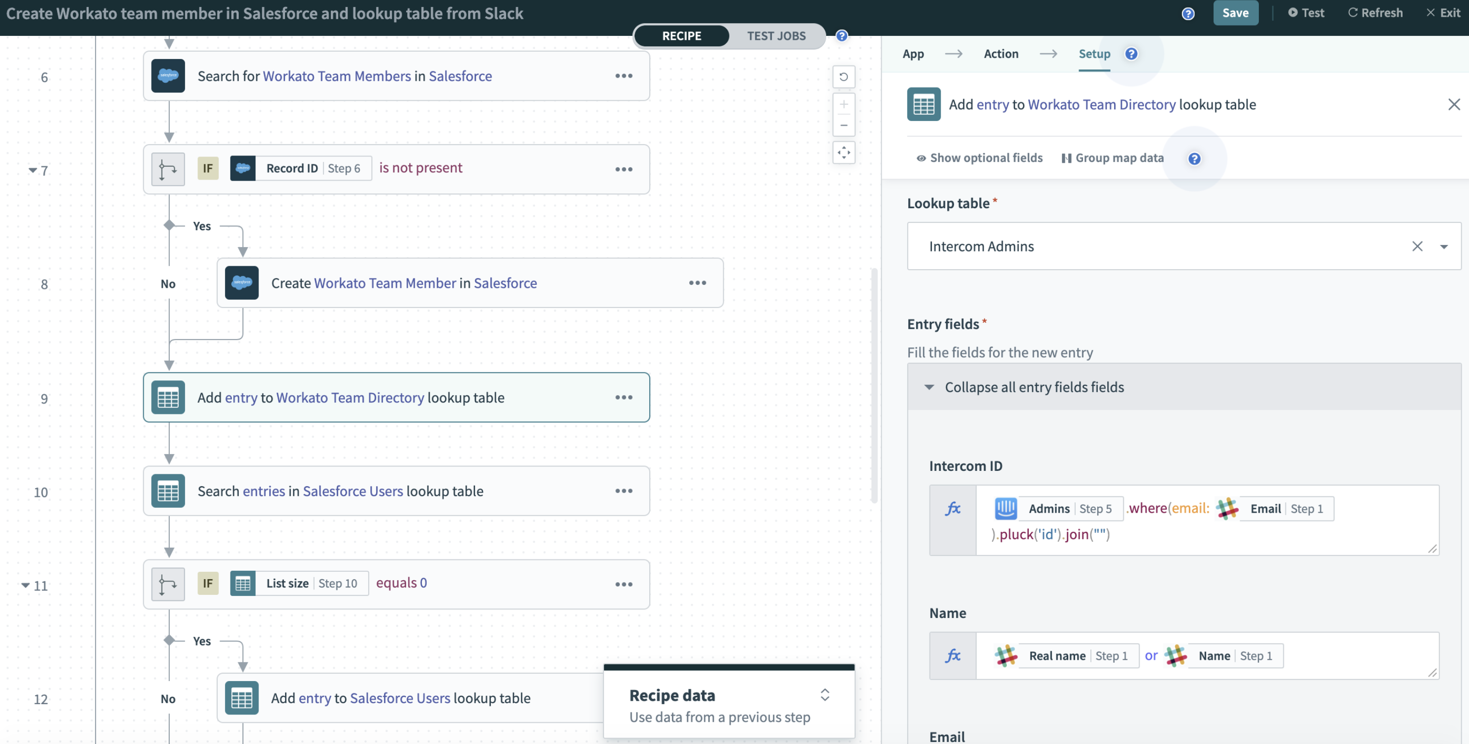 Workflow automation tool interface